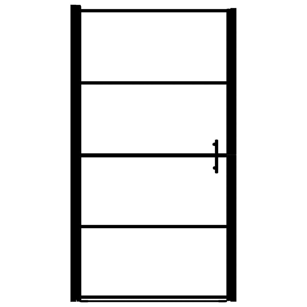 Vidaxl Duschdier mat 91x195 cm häerte Glas schwaarz