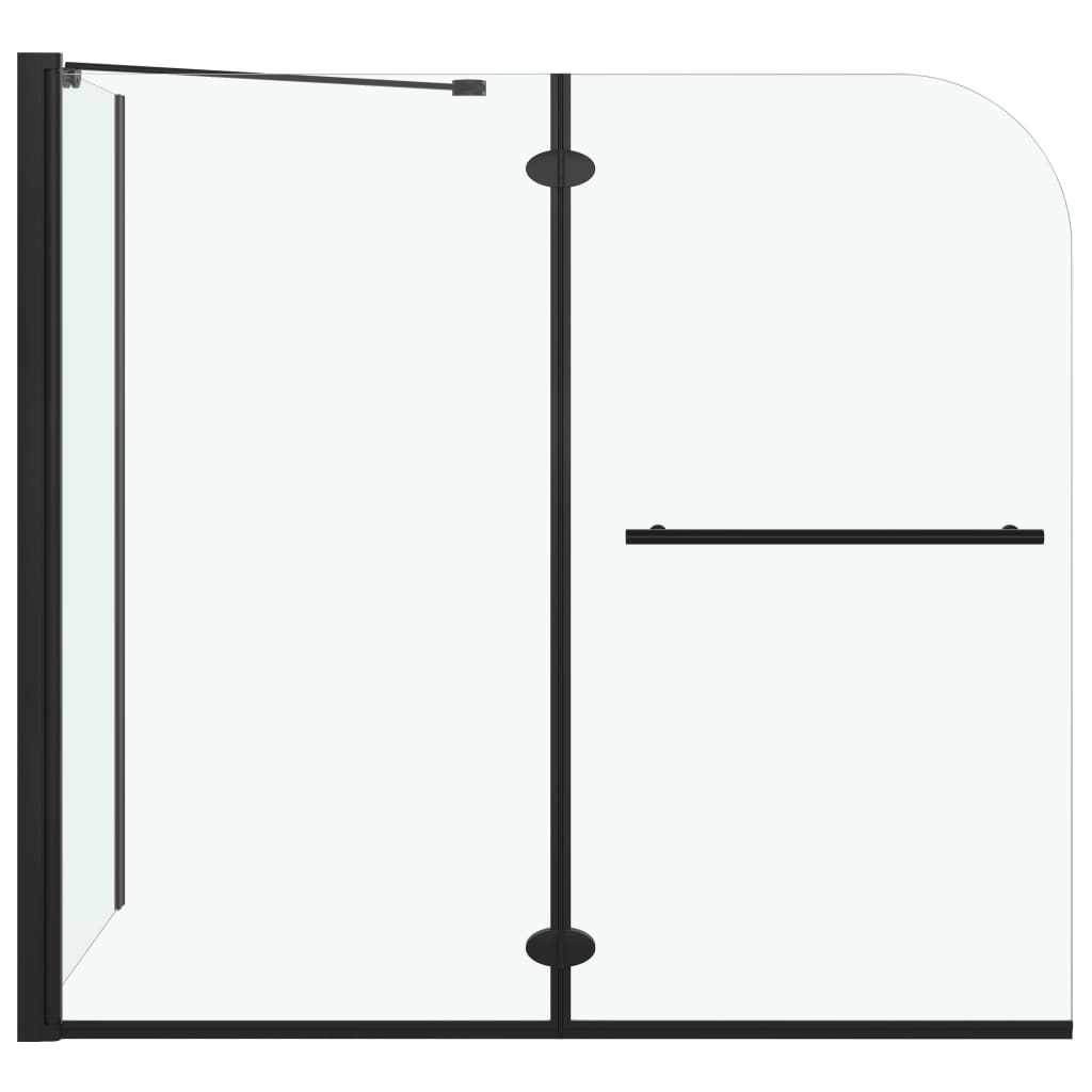 Muro plegable de Vidaxl Shower 120x68x130 cm ESG Negro