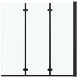 Enceinte de douche vidaxl 3 panneaux 130x138 cm ESG noir