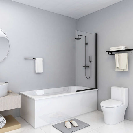Vidaxl Mur de douche 68x130 cm ESG noir
