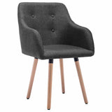 Vidaxl eetkamerstoelen 2 st stof donkergrijs