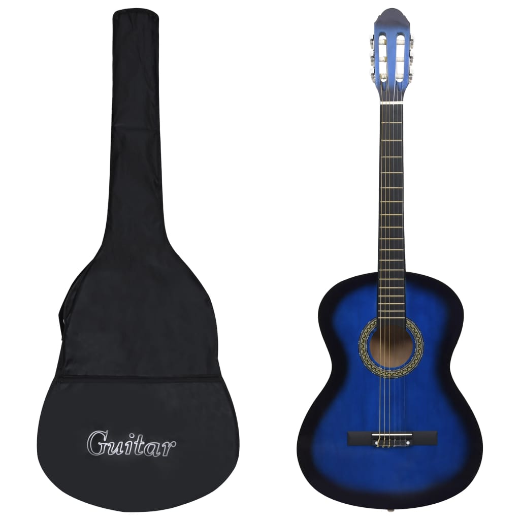 Vidaxl Guitar Classic nybegynner med Tas 4 4 39 Blue