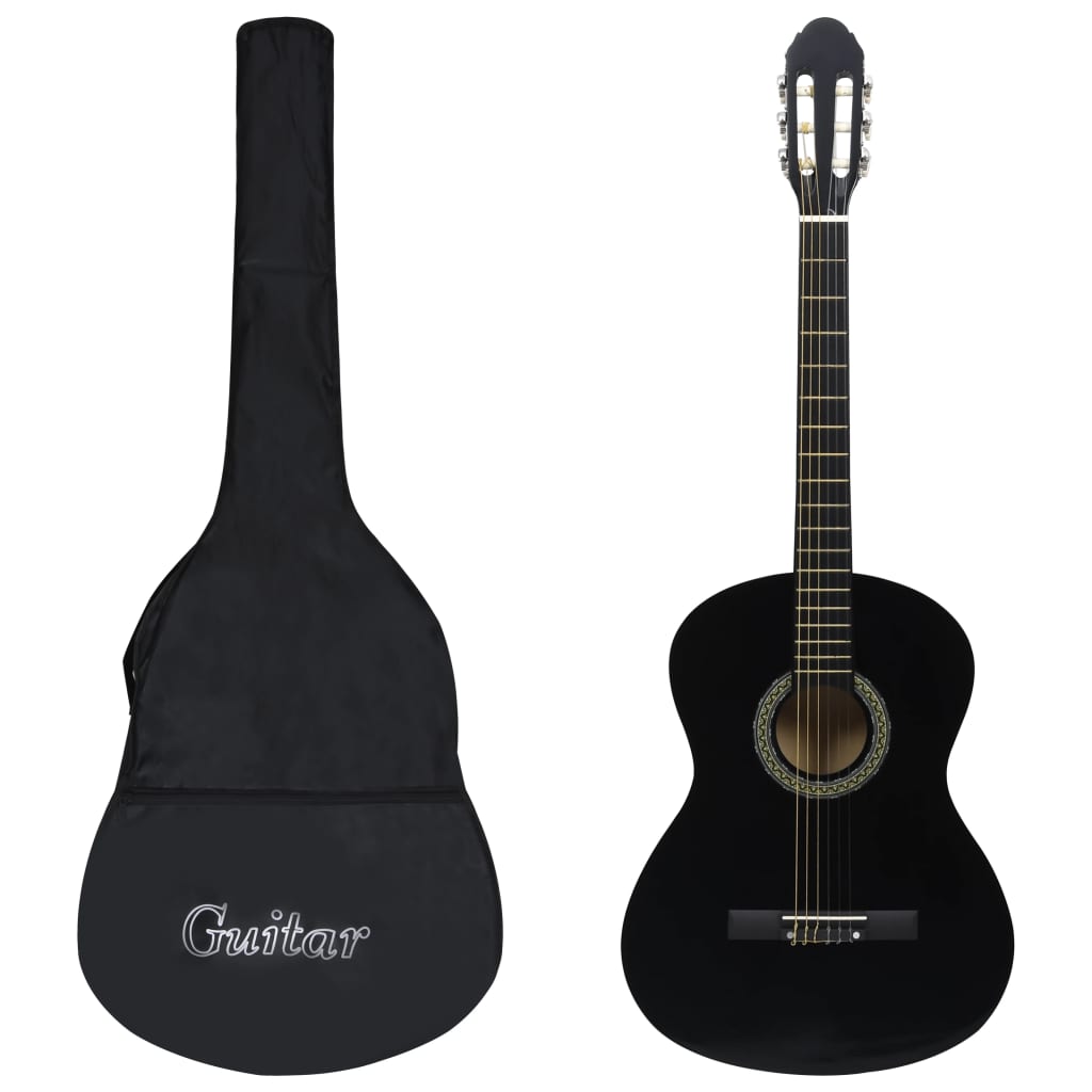 VidaXL Guitar Classic Beginner with Tas 4 4 39 Black