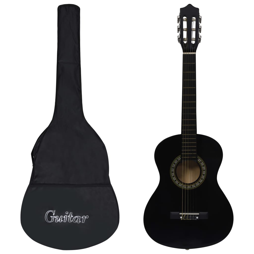 Vidaxl Guitar Classic nybegynnerbarn med Tas 1 2 34 Black