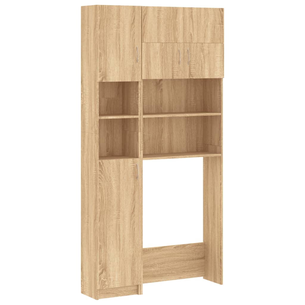 Vidaxl Waschmaschinenschrank Set verarbeitetes Holz Sonoma Eiche -Colored