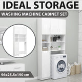 Vidaxl Washing Machine Set di armadi in legno trasformato Bianco lucido alto