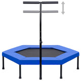 Vidaxl Fitnesstrampoline with handle safety mat hexagonal 122 cm