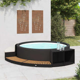 Vidaxl Spa-Ombouw Poly Rattan et Acaciahout Black