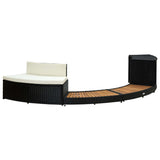 Vidaxl Spa-Ombouw Poly Rattan og Acaciahout Black