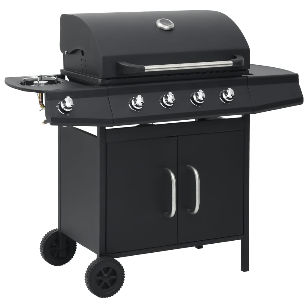 Vidaxl Gasbarbecue 4+1 Cooking Zone Steel Black