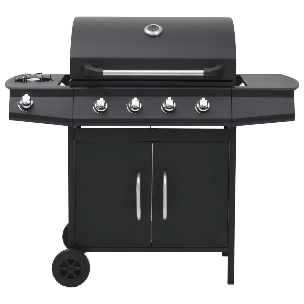 Vidaxl GasbarBecue 4 + 1 zone de cuisson en acier noir