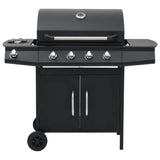 Vidaxl Gasbarbecue 4+1 Cooking Zone Steel Black