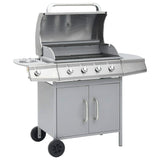 Vidaxl GasBarbecue 4+1 Cooking cona Silver Silver.