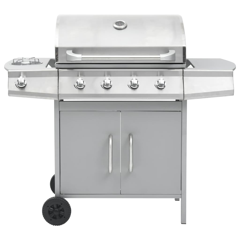 Vidaxl Gasbarbecue 4+1 Cooking Zone Stainless Steel Silver colored