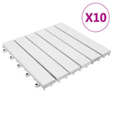 Vidaxl Terrace Tiles 10 st 30x30 cm Solid Acaciahout White