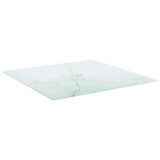 Vidaxl tafelblad marmerontwerp 6 mm 70x70 cm gehard glas wit