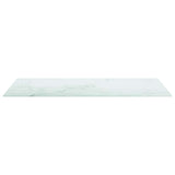 Vidaxl tafelblad 100x50 cm 6 mm gehard glas met marmeren design wit