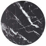 Vidaxl tafelblad ø50x0,8 cm gehard glas met marmeren design zwart