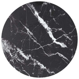 Vidaxl tafelblad ø70x0,8 cm gehard glas met marmeren design zwart
