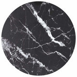 Vidaxl tafelblad ø90x1 cm gehard glas met marmeren design zwart