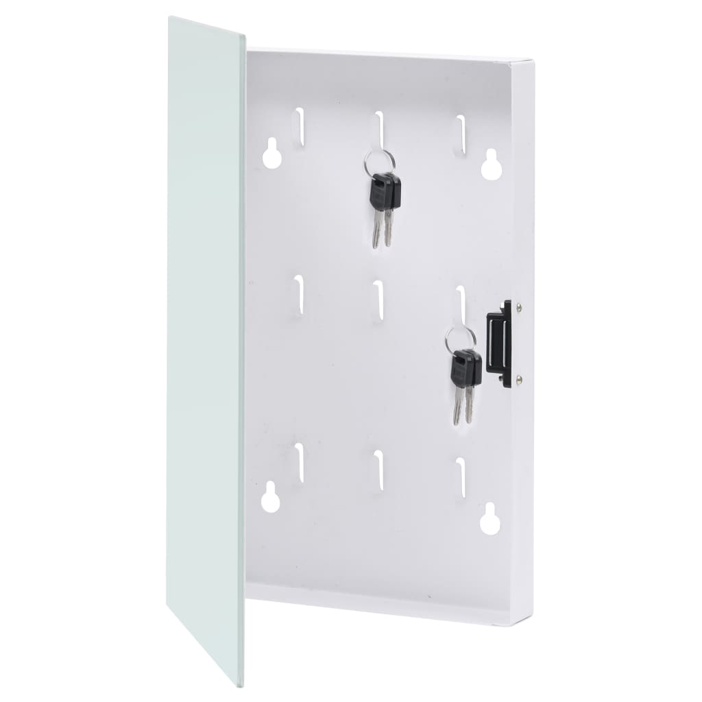 Vidaxl key cabinet with magnetic board 30x20x4 cm white