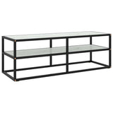 Vidaxl tv-meubel met wit marmerglas 120x40x40 cm zwart