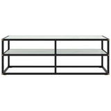 Vidaxl tv-meubel met wit marmerglas 120x40x40 cm zwart