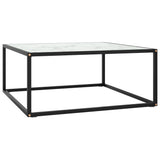 Vidaxl salontafel met wit marmerglas 80x80x35 cm zwart