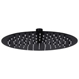 Vidaxl Pain Shower Head Round 25 cm en acier inoxydable noir