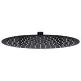 VidaXL pomme de douche à effet pluie ronde 30 cm acier inoxydable noir