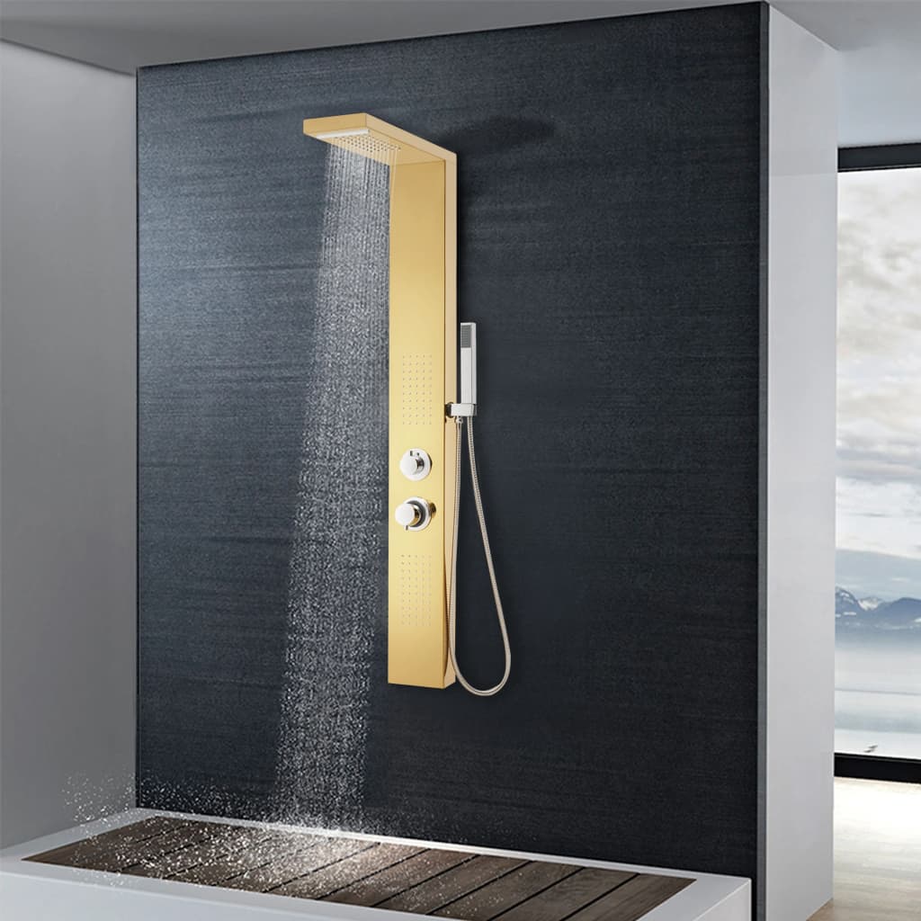 Vidaxl Shower Panelu System stalowy stal 201 Gold w kolorze złotym