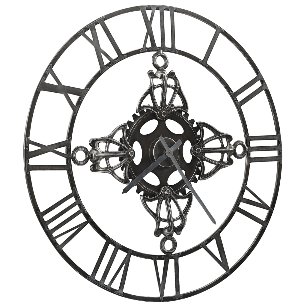 Vidaxl Wall Clock 78 cm kovové stříbrné barvy