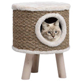 Vidaxl Kattenhuis mit Holzbeinen 41 cm Seegras