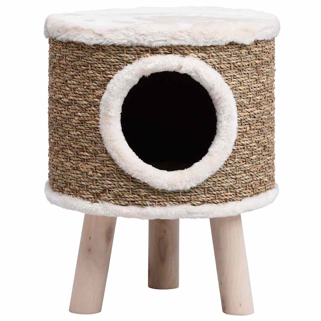 Vidaxl Kattenhuis with wooden legs 41 cm seagrass