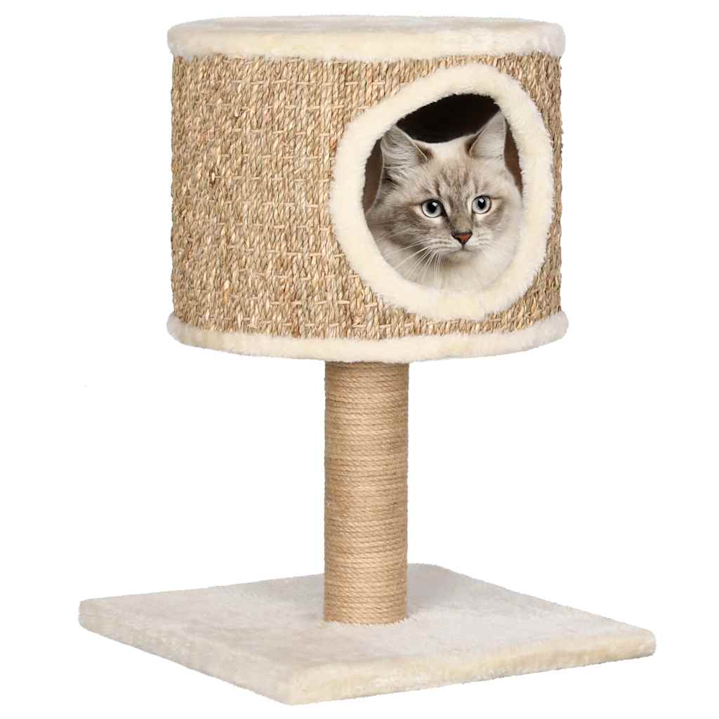 Vidaxl kattenmeubel met huis en krabpaal 52 cm zeegras