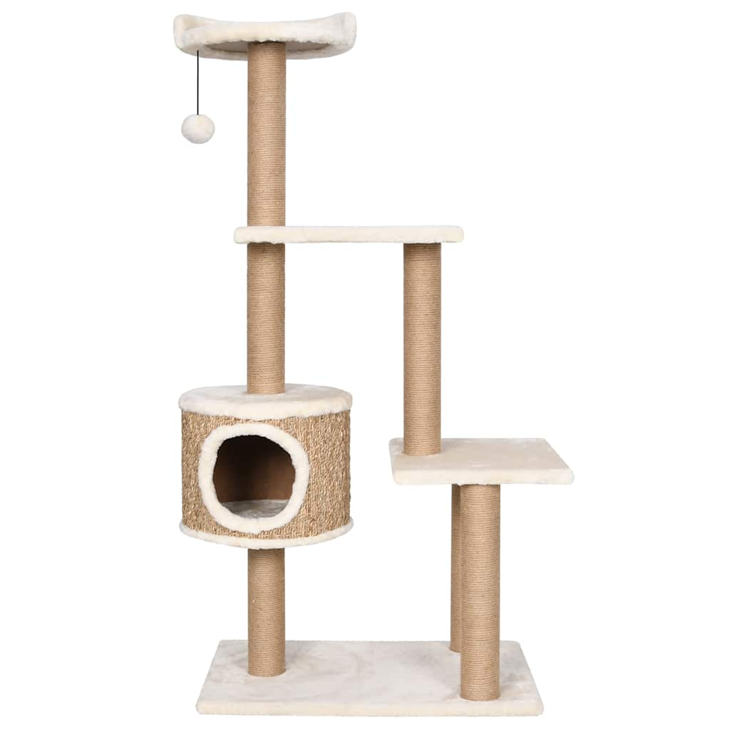 Muebles de gato de Vidaxl con postes de rascado 123 cm de hierba marina