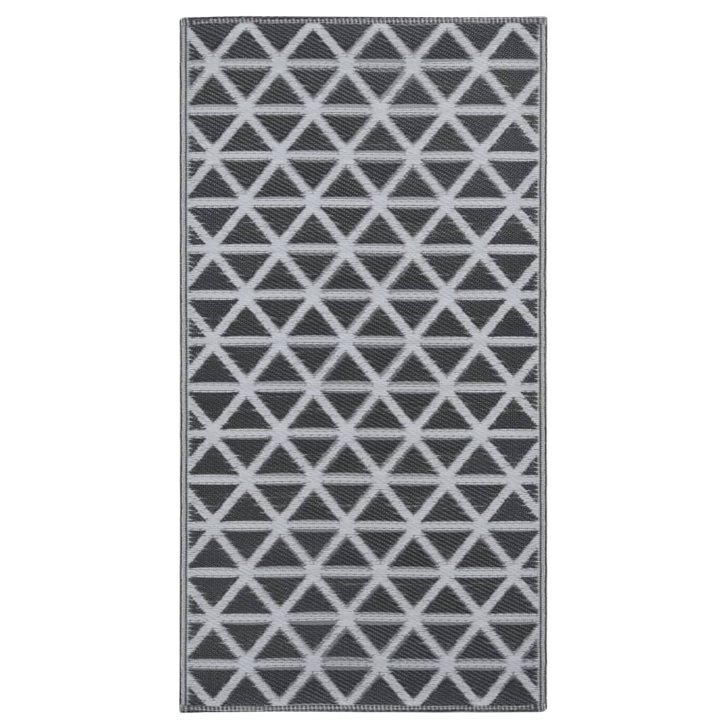 Vidaxl extérieur tapis aakil 190x290 cm pp noir