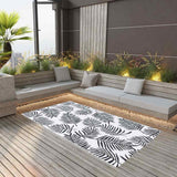 Vidaxl extérieur tapis Arakil 80x150 cm pp blanc et noir