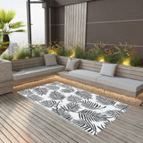 Vidaxl extérieur tapis arakil 160x230 cm pp blanc et noir