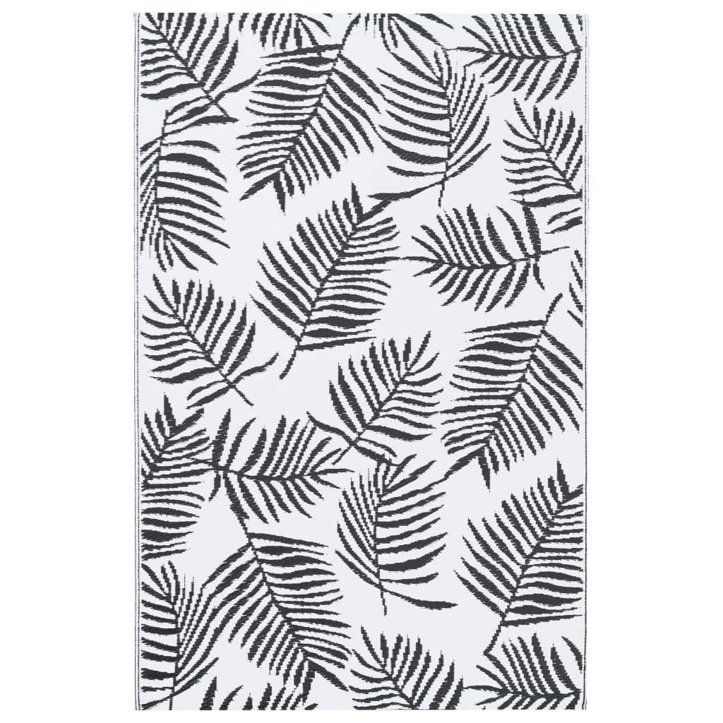 VidaXL outside rug arakil 190x290 cm pp white and black