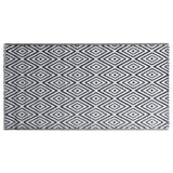 Vidaxl outside rug 80x150 cm pp white and black