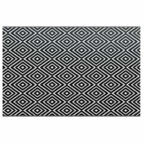 Vidaxl à l'extérieur du tapis Arakil 190x290 cm pp blanc et noir