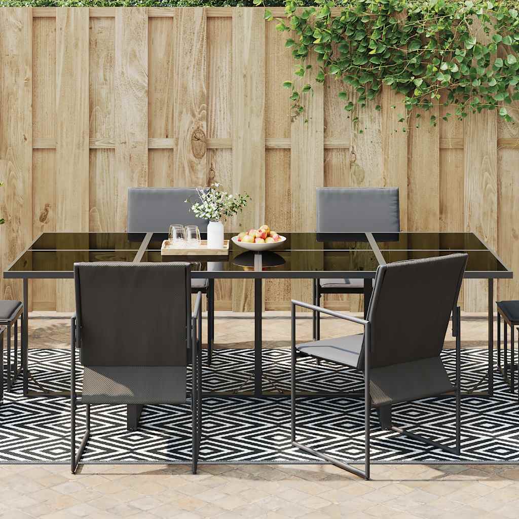 Vidaxl à l'extérieur du tapis Arakil 190x290 cm pp blanc et noir