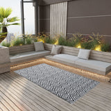 VidaXL outside rug 190x290 cm pp white and black