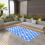 VidaXL outside rug arakil 190x290 cm pp blue and white