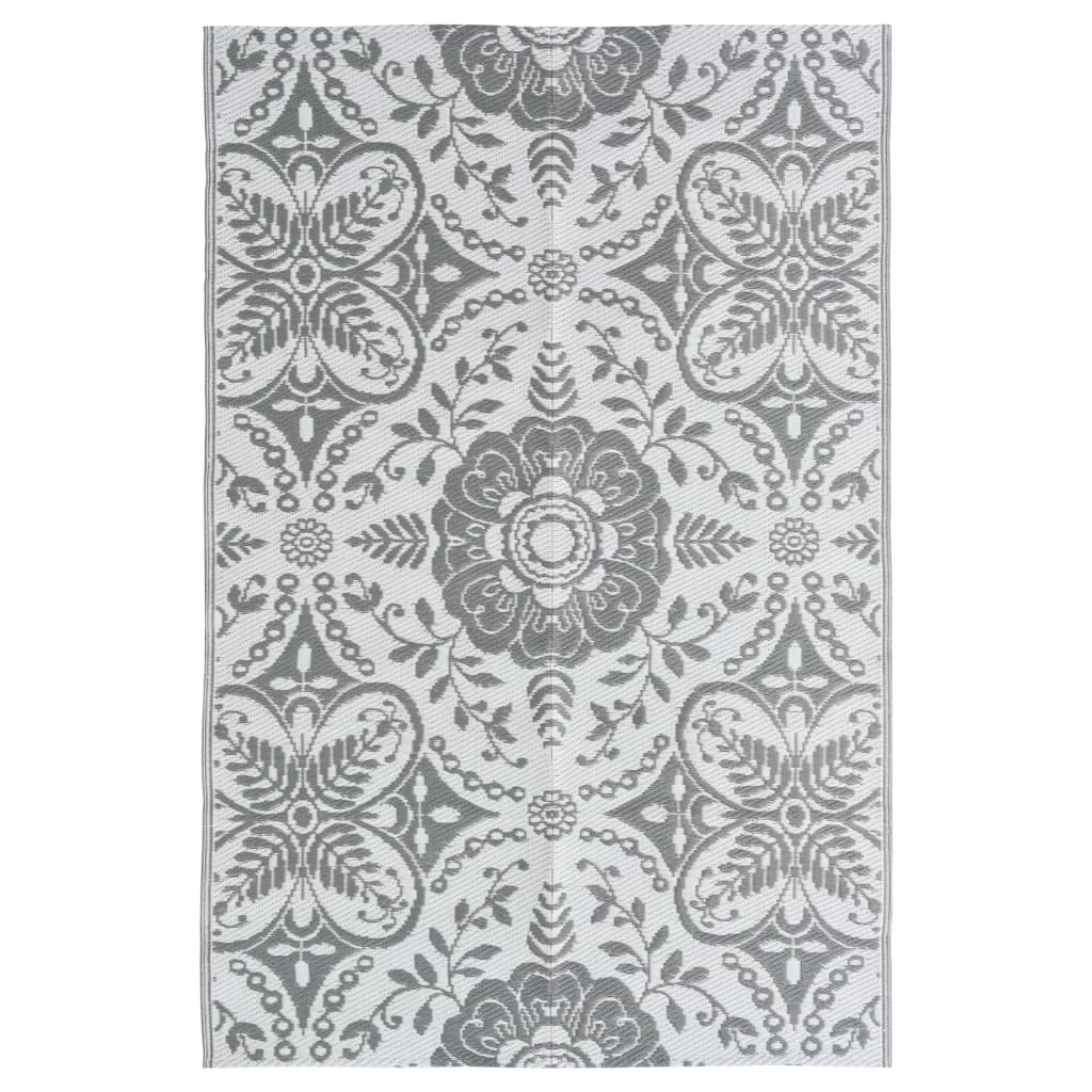 Vidaxl à l'extérieur du tapis 190x290 cm pp gris clair