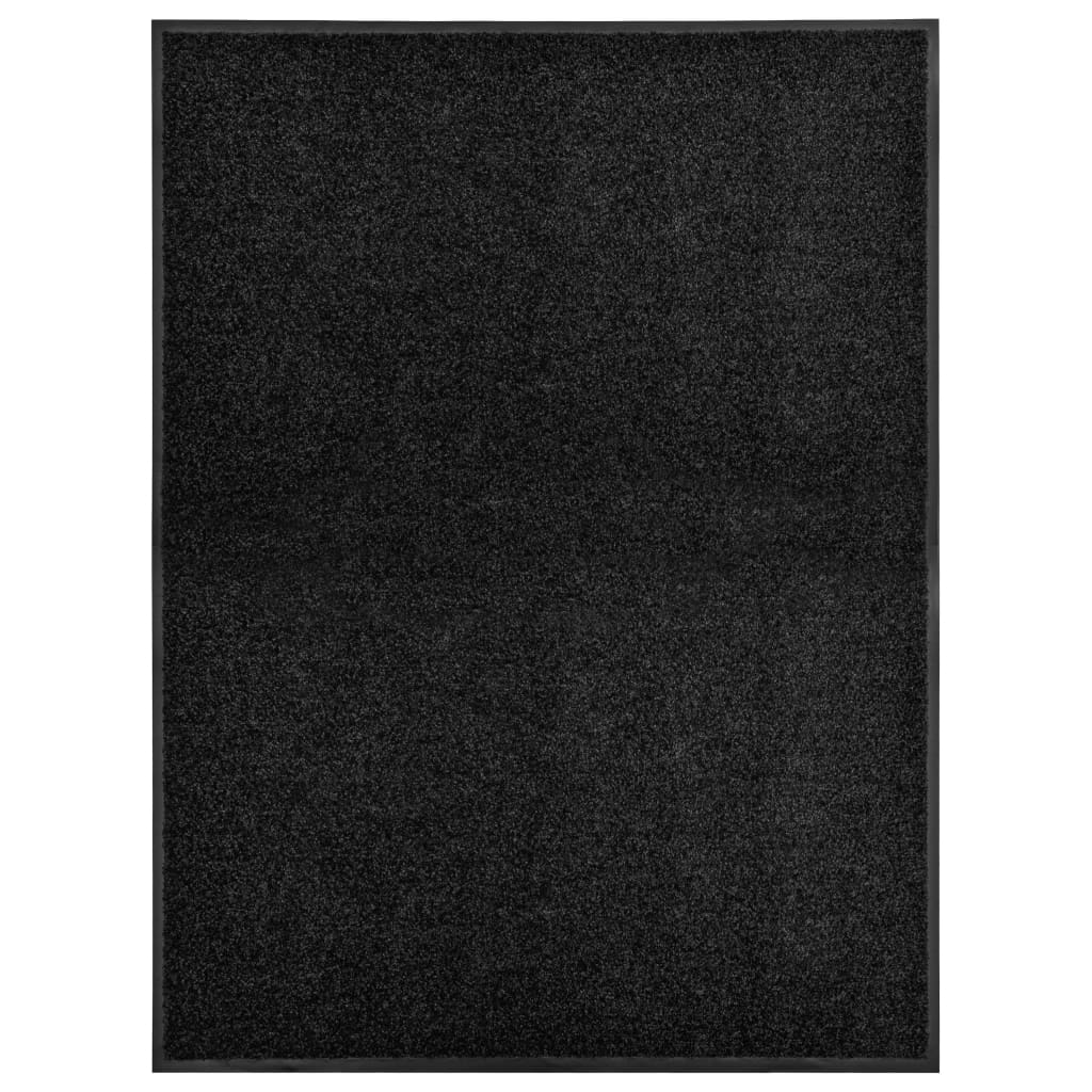 Vidaxl Doormat Washable 90x120 cm czarny