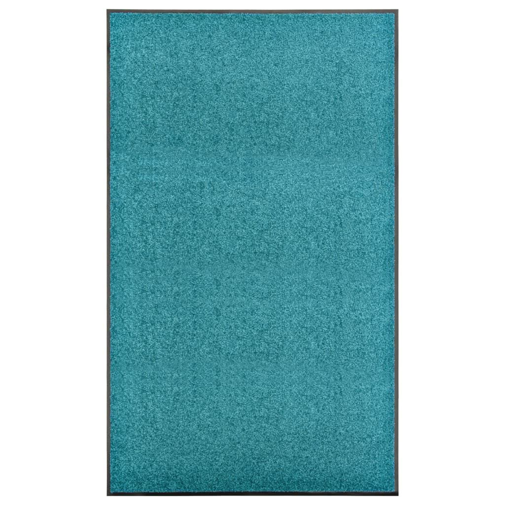 Vidaxl Doormat vaskbar 90x150 cm cyan