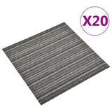 Bidaxl mattplattor 20 st 5 m² 50x50 cm randig antracit