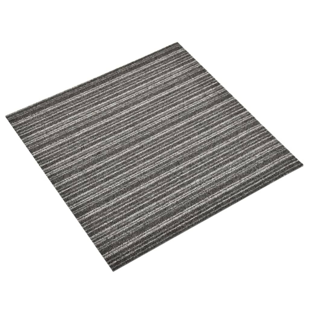 Carreaux de moquette vidaxl 20 st 5 m² 50x50 cm anthracite rayé